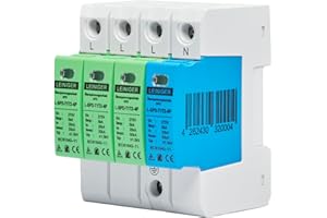 ASVENDO LEINIGER/protección contra sobretensiones/descargadores de sobretensiones/4 pines/probado según clase I+II, tipo 1+2 (B+C), alta corriente de fuga máxima de 50 kA/protección de distribución principal,