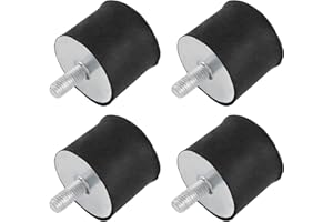 GRILINDO 4x Gummipuffer Anti-Vibartion Schwingungsdämpfer Silentblock Maschinenfüße Metall Gewinde ((W) M10 innen M10 außen 50x40mm)