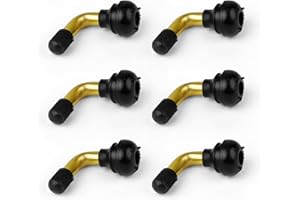 GEBAUM Válvula de Neumático sin Cámara, 6 Piezas 90 Grados Adaptador Válvula de Rueda, Latón Válvula de Neumático sin Cámara Adecuado para Motos, Coches, Bicicletas