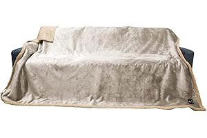 luciphia Couverture Imperméable pour Chat Chien Couche Double Anti-Pipi Anti-Liquide Couvertures de Animaux Blanc Gris XL (145 * 216CM)