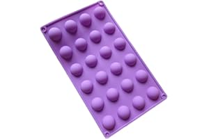 DIVISTAR Moule en silicone 24 petits (2,5 cm) demi-cercle/demi-sphères/boules-cake pops/chocolats, couleur aléatoire