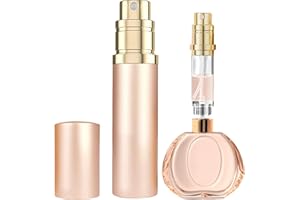 JOOMOKO Perfume Atomiser, 5ml Perfume Travel Bottle, Refillable Perfume Bottle Portable Perfume Spray Bottle Perfume Dispenser Perfume Refill Bottle for Travel Accessories Women Men (Rose Gold)