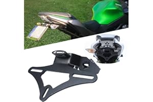 BVDOUE Motociclo CNC Supporto per Targa Portatarga con Luce A LED Luce per Motocicletta Porta Targa, per Kawasaki Z650 Ninja650 2017 2018 2019 2020 2021 Regolabile Accessori
