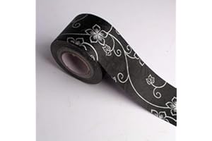 DOSTEAR Schwarze Bordüre aus Eisen, 12 x 500 cm, selbstklebend, für Küche, Badezimmer, Decke, Wohnzimmer, Schlafzimmer, Wanddekoration