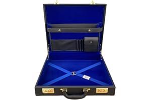 REGALIA STORE UK Masonic Hard Faux Leather Apron Case (Grand) | Black Freemason Briefcase – Secure Lockable Storage for Craft Dress & Undress Grand Aprons, Royal Arch Grand Aprons & Mark Dress & Undress Aprons