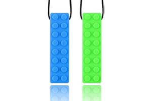 Vicloon Kauen Halskette,2 Stück Sensory Chew Halskette,Baby Beißspielzeug BPA-frei, Sensory Silikon Beißring Set für das Zahnen von Babys, Kinder mit Autismus ADHS