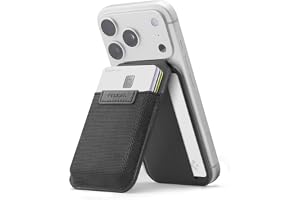 Spigen Slim Fold MagFit MagSafe-Plånbok för Mobil [Upp till 12 kort/Free-Stop] Elastisk MagSafe-Korthållare med Ställ för iPh