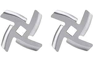 ‎SHUNFAJI 2 Stück Fleischwolf Klingen 4-Flügeliges Messer Edelstahl Zubehör für Kitchen Aid-Standmixer Elektrische Manuelle Fleischwolf Ersatz Cutter Messer