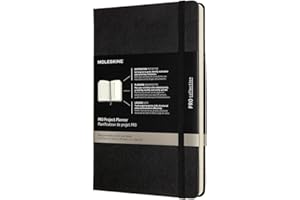 Moleskine - Pro Project Planner, Professional Planner and Notebook for Objectives, Productivity Diary for Projects and Project Management, Hard Cover, Size Large 13 x 21 cm, Colour Black, 288 Pages
