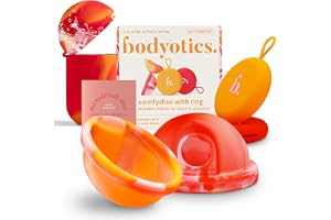 Bodyotics Menstruationsdisk och Fodral – (S/L), Röd/Orange | Återanvändbart menstruationsdiskset med portabel rengörings- och förvaringsbehållare i silikon