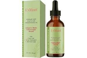 LXITIAN Huile de Romarin 100% Naturelle Pour Cheveux - Pure Organics Rosemary Mint Oil - Stimule la Croissance et Prévient la Chute Des Cheveux