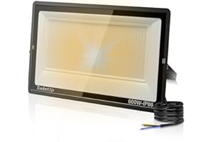 600W Foco LED Exterior, toobettp 60000LM Focos Led 3500K Blanco Cálido, IP66 Impermeable Aplique Pared para Garaje Jardín Patio Parque