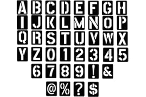 Okaywork Alphabets Numéro Pochoir lettre alphabet, 10cm Plastique Réutilisable Pochoir chiffrede Lettres Pochoirs d'Artisanat de Numéros pour La Peinture Art Projects Décoration DIY (42)