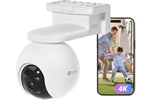 EZVIZ 4K(8MP) Caméra Surveillance WiFi Extérieure sans Fil - Batterie 10400mAh, Détection de Personnes/Véhicules, Caméra Extérieure 360°, Mode AOV, Vision Nocturne Couleur, Défense Active, CB8 Pro 4K