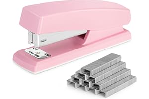 Deli Stapler, Desktop Staplers with 640 Staples, Office Stapler,25 Sheet Capacity, Pink