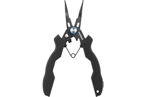 ‎TRUSCEND TRUSCEND Salzwasser Angelzange mit Mo-V Klingenschneider, Korrosionsbeständig Teflon Beschichtet Multifunktions-Angelgerät als Spaltringzange Schnurschneider Hakenlöser, Angelgeschenke für Männer