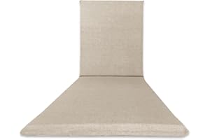 IL TUO ARTIGIANO DESIGN Generico Coussin Rembourr_ pour Chaise Longue Artisanale, entirement d_houssable en 100% Coton, Rembourrage en Mousse (Ivoire)