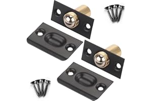 DURDIIY 2 Pcs Ball Door Catches Stainless Steel Roller Ball Door Catches Closet Door Ball Catch Adjustable Spring Ball Bearing Door Latches for Cupboard Closet Top of Door (Style 3)