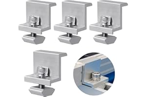 SZ-KARIDGE Solarmodulhalterung - 4 Stück Solarmodul-Endklemmensatz, Befestigung Solarmodul für Solarmodulmontage, für Modulhöhe 35 mm, Solarmodulklemme für Photovoltaik-Montageschiene,verstellbare Endklemme