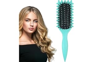 Susubaofu Curl Defining Thick Hair Brush,Wide Tooth Soft Shaping Comb for Wet Curls,Curly Wavy Dry Detangle Hair Brush Girls,Less Pulling Hair Styling Appliances for Women and Men (Green)