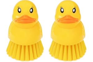 ‎GTOTD GTOTd Cute Ducky Washing Dish Brush (2 Packs) Kitchen Brush Washing Deep Clean Kitchen Brush Sink Bathroom Vegetable Brush Household Cleaning Enjoy