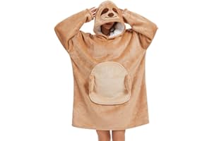 Xinlong Manta Sudadera Sherpa Oversize con Mangas y Capucha Panda Manta Sofá Portátil Unisex Hombre Mujer Regalo Invierno