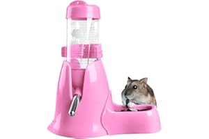 USYSGT Botellas Agua para Hámster, 80 ml Botella de Agua para Animales Pequeños y Contenedor de Alimentos Dispensador Automático de Agua para Hámsteres, Cobayas, Chinchillas, Hurones (Pink, S)