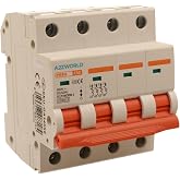 Three-phase magnetothermal switch 4P 50A C50, C curve 10kA, 4 modules DIN 380 V AC, IEC60898-1 certified, PB8H series