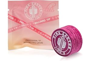 KONLLEN Cactus rosa dal Giappone Punta per stecca da biliardo, punta da 11 mm/14 mm in pelle di maiale multistrato con S/M/H per accessori da biliardo e biliardo