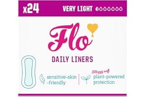 Flo - Daily Liners (24 Pack) Very Light Flow - Wrapped, Ultra-Thin - Natural, Absorbent, Soft & Breathable - Made with Organic Bamboo Panty - Liners for Women - Fragrance Free - Vegan & Cruelty Free