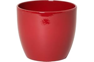 innaGLAS Pot de Fleurs, céramique, Rouge vin, 12cm, Ø13,5cm - Pot Fleurs/Pot céramique