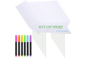 15 Pack Wedding Directional Yard Signs with Stakes, Windspeed Blank Halloween Yard Sign Arrow Party This Way Double-side Printed DIY Yard Signs with Stakes, Include 6 Colors Pens