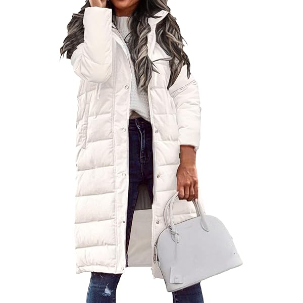 MorFansi Winterjas voor dames, lange donsjas, lange gewatteerde jas, functionele jas, winter, capuchon, bovenkleding, groen, XL