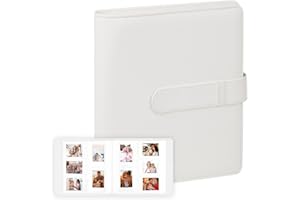 RUIBYTREE Álbum de Fotos con 360 Bolsillos para Cámaras Instantáneas Fujifilm Instax Mini 12/11/9/40/99/90/8/7 Evo y Polaroid Snap/Z2300/SocialMatic, Compatible con Fotos de 86x54 mm (blanco arcilla)
