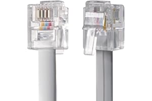 Slick Linc 3M ADSL Cable RJ11 Internet Cable, 6P4C Gold-Plated Contacts Pins for BT, Broadband, Modem, Router, and Landline - White