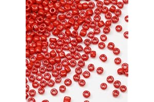 Tibaoffy Rosso Perline Dimensione 8/0 Perle di Vetro del Seme dei Mestieri 3 mm per la Fabbricazione dei Gioielli (Totale Circa 100g Circa 3600 Grani‌)