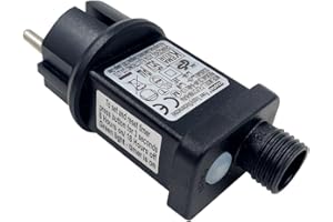 Luccika® Trasformatore Alimentatore per Luci a LED 12W a 31V con Memoria Timer e 8 differenti Giochi IP44 con spina Schuko Ignifugo a bassa tensione per decori luminosi di Natale