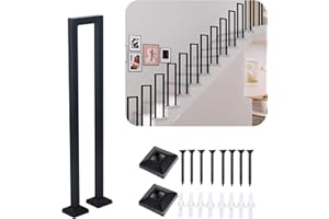 JHYCCDD Corrimano Per Scale Interne, Corrimano Scale, Corrimano Per Scale Esterne di U, Passamano Per Scale Interne, Ringhiere Per Esterni Nero, Corrimano, Per Balconi Corridoi(U-nero, 110CM)