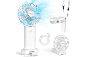 Timiyou Handheld Fan, 3000mAh Portable Hand Held Fan, Mini Personal Rechargeable Hand Fan, Max 12Hrs Battery Operated USB Small Fan with 3 Speeds for Outdoor Travel Commute Office Women Men