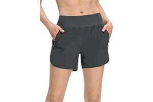 MOCOLY Pantaloncini Donna da Corsa in Tessuto Elasticizzato Pantaloncini Sportivi Asciugatura Rapida Traspirante per Esercizio di Allenamento Jogging