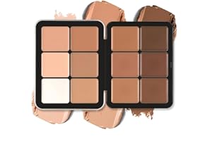 ‎BEAUTY SEARCHER 12 Farben Creme Concealer Palette, Langlebig, wischfest und verblendbar Volle Deckkraft Natürliche Matte Creme Kontur Farbe Korrektur Concealer Gesicht Makeup-Palette, grausam-frei (#E)