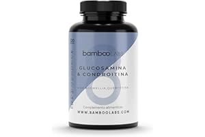Bamboo Labs - Glucosamine avec Chondroïtine, MSM, Quercétine, Acide Hyaluronique, Boswellia et Bambu, 120 Gélules Chondrosteo Articulations, Anti-Inflammatoire Naturel, Réduire Douleurs Articulaires