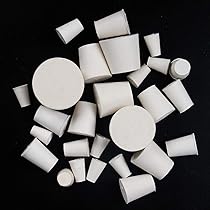 Solid Lab Rubber Stoppers,31-Pack (11 Assorted Sizes White) 000# -8