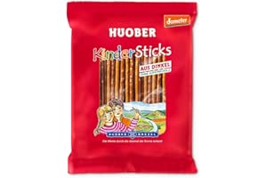 ‎HUOBER Huober Bio KinderSticks demeter, Dinkel Salzstangen ohne Aufstreu, ohne Palmfett, 100 g