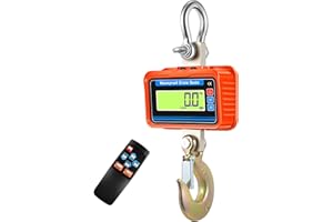 VECO CHAJOR 3T 3000KG Crane Scale Smart Heavy Type Crane Scale with Aviation Grade Aluminium Alloy Electronic Hanging Scale Digital Hook Hanging Scale Rechargeable Models (Orange)