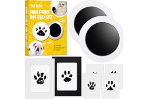 Taricor Pet Paw Print Kit Paw Print Kit for Dogs Cats 2 Pcs Inkless Pet Memorial Pawprint Stamp Pads with 2 Photo Frames 4 Imprint Cards Ink Pads for Dog Paws Pawprint Keepsake Kit