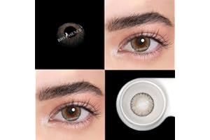 BIO-ESSENCE Pack Lentillas de Hidrogel blandas 1 par Lentes de contacto color marrón sin graduación. Duración: 12 meses. De regalo estuche y 10ml de solución única. Color Gris