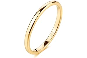 Zakk Bague Hommes Femme en Or poli Tungstène Alliance Bague Mariage de fiançailles Promesse Anneaux 2mm 4mm 6mm 8mm Taille 47-75