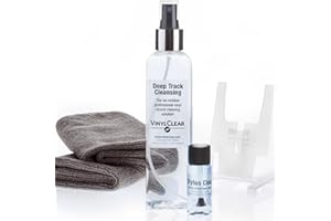 VINYL CLEAR Detergente per vinile LP record - di vinile trasparente. 250 ml Premium Quality record Cleaning Fluid con supporto pieghevole, due Microcloths & istruzioni.