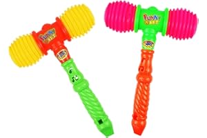 Falafoty Juguete de Martillo Chirriante, 2 Pcs Juguete Golpeando Martillo Bebé Juguetes de Sonido de Silbato de Martillo de Percusión de Plástico, Martillo Chirriante Juguetes Educativos para Niños